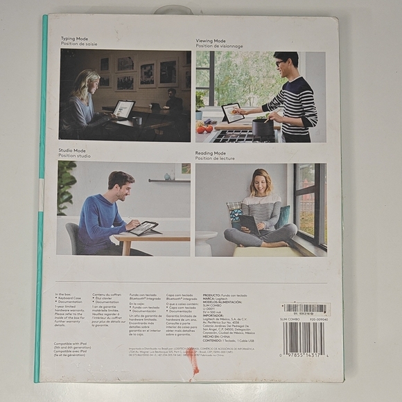 Logitech Slim Combo Black Tablet Keyboard Case - Picture 2 of 7